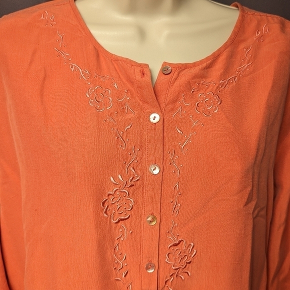 Debra DeRoo Silk Tunic Top Sz L - Picture 3 of 13